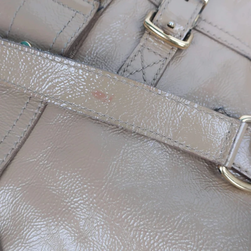 YSL Downtown Beige Patent Leather Bag