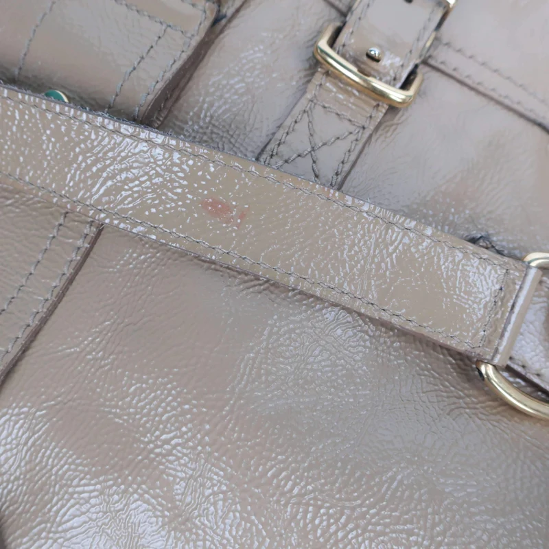 YSL Downtown Beige Patent Leather Bag