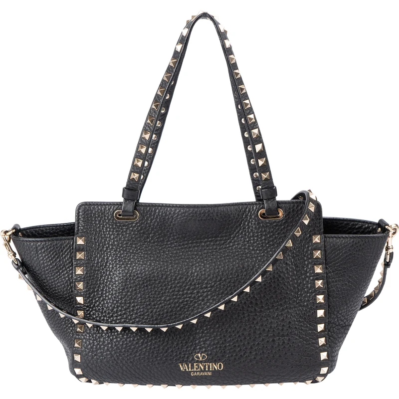 Valentino Garavani Grained Calfskin Rockstud Tote Handbag