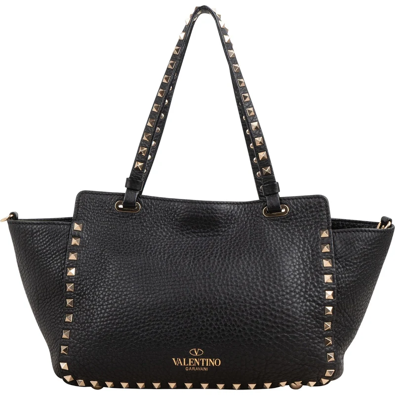 Valentino Garavani Grained Calfskin Rockstud Tote Handbag