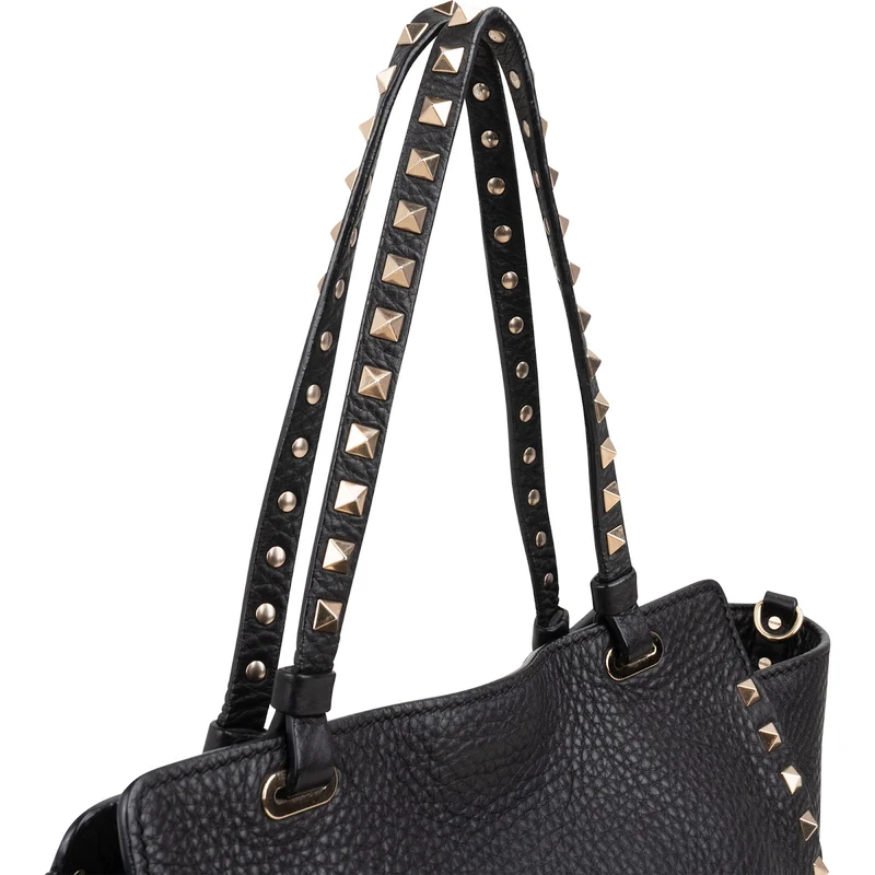 Valentino Garavani Grained Calfskin Rockstud Tote Handbag