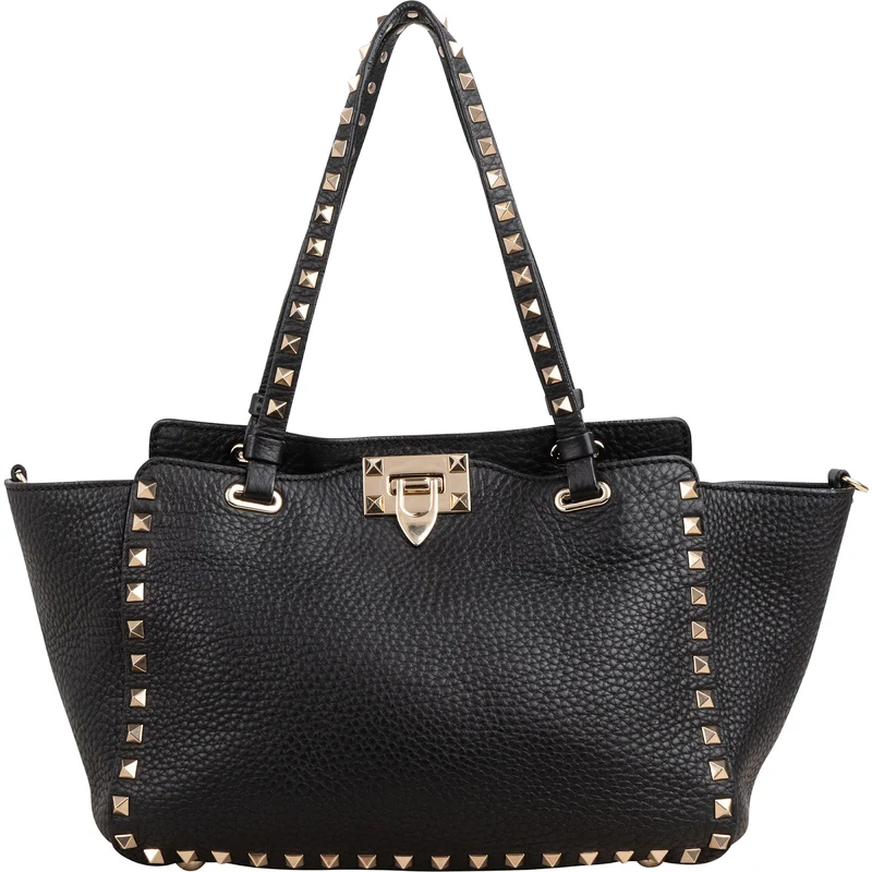 Valentino Garavani Grained Calfskin Rockstud Tote Handbag