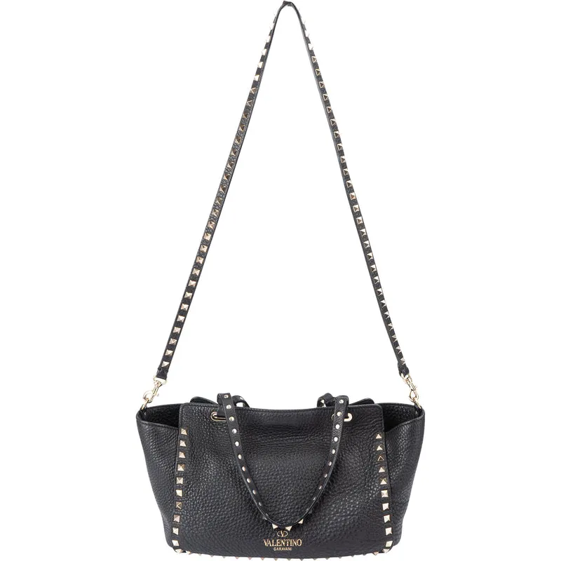 Valentino Garavani Grained Calfskin Rockstud Tote Handbag