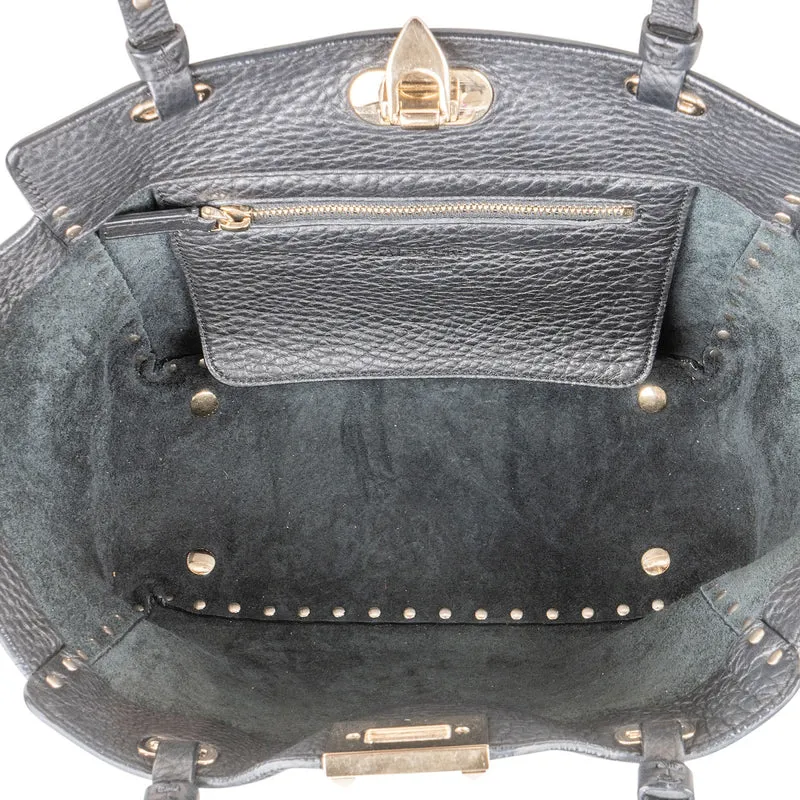 Valentino Garavani Grained Calfskin Rockstud Tote Handbag
