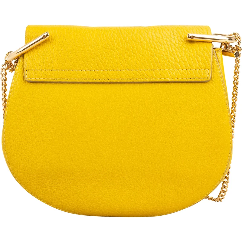 Chloé Yellow Grained Leather Drew Crossbody Bag