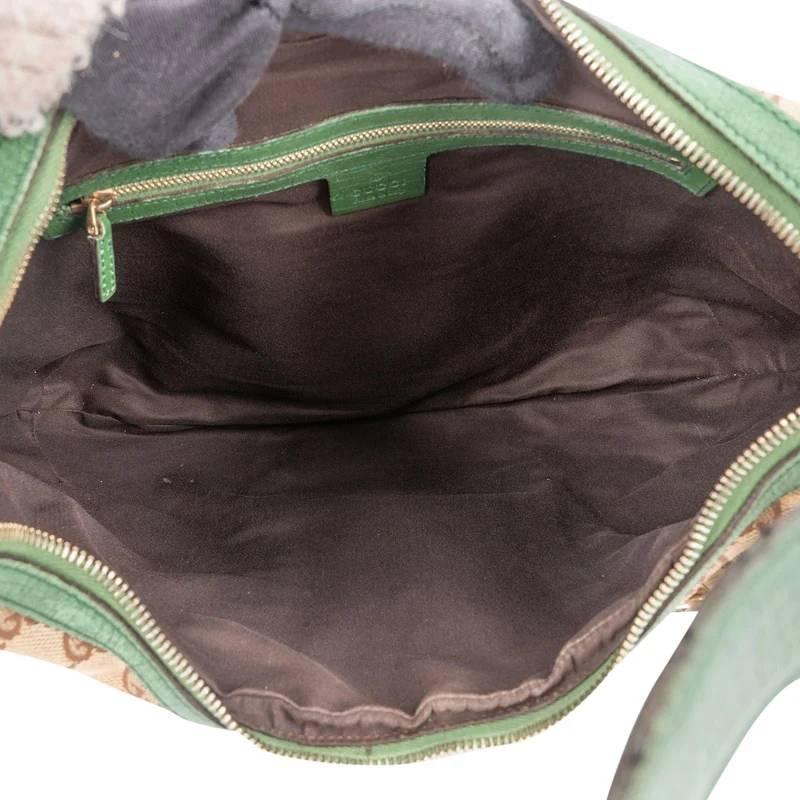 Gucci Monogram GG Web Stripe Horsebit Hobo Shoulder Bag