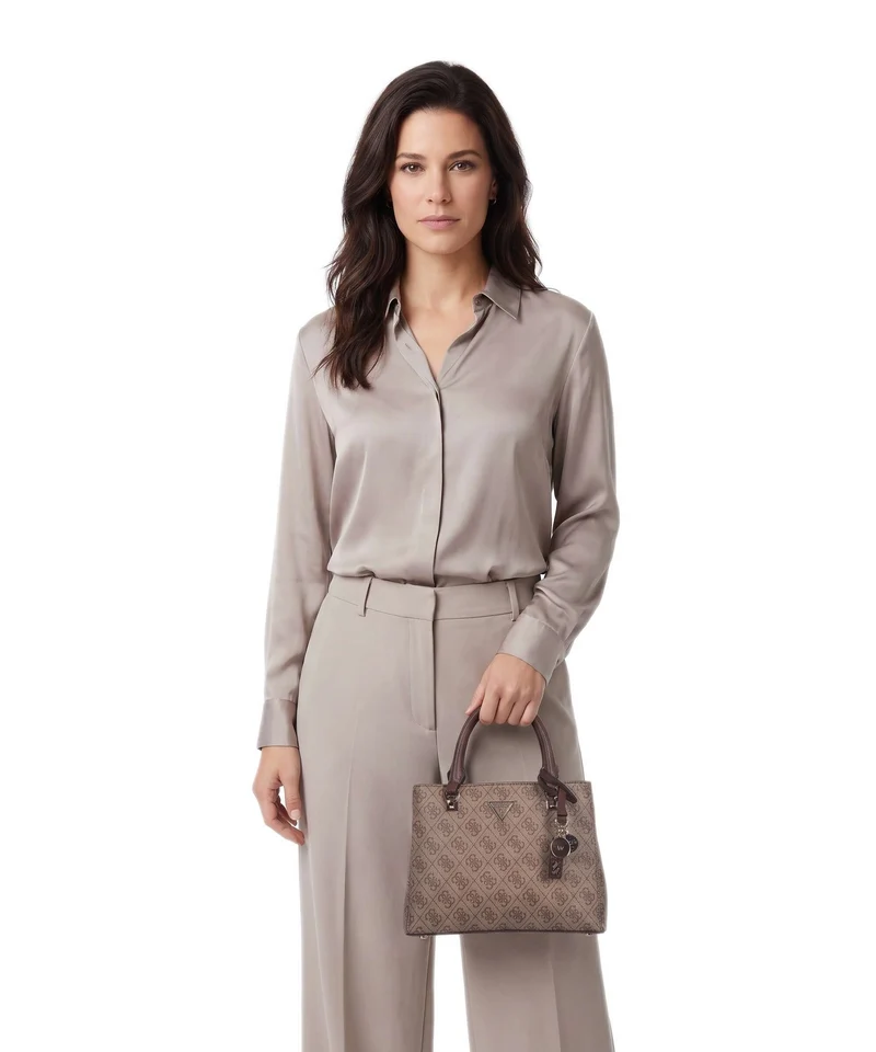 Guess Noelle II Small Handtasche latte logo/brown