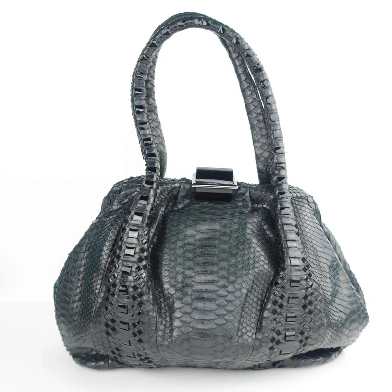 Salvatore Ferragamo Python Double Handle Bag