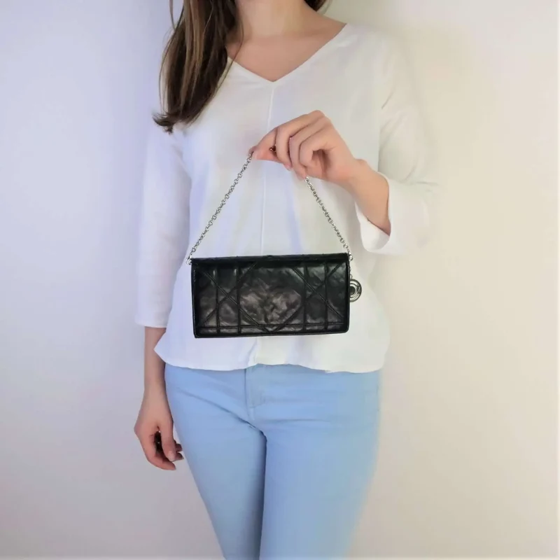 Dior Lambskin Leather Wallet on Chain WOC