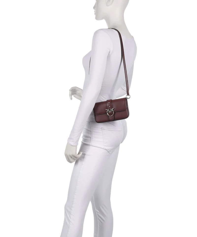 Pinko Love One Baby Schultertasche burgundy wine/old silver