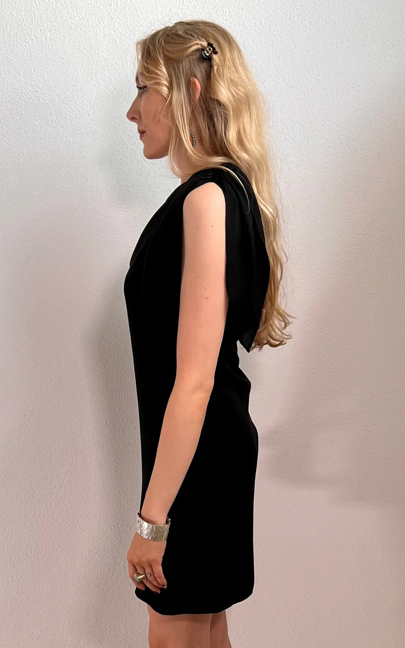 Vintage Halston One Shoulder Silk Dress
