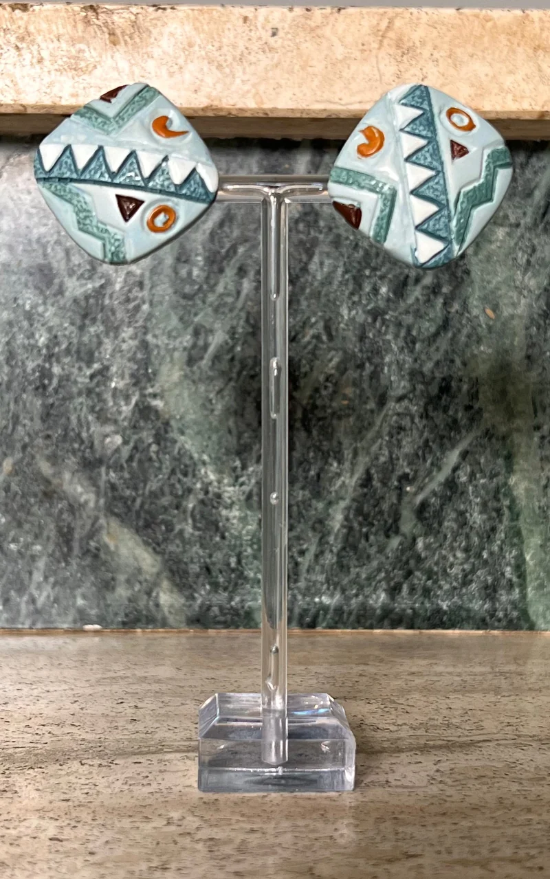 1968 VINTAGE X BOHEMIAN BOTANICALS Vintage 90s Ikat Clip Ons