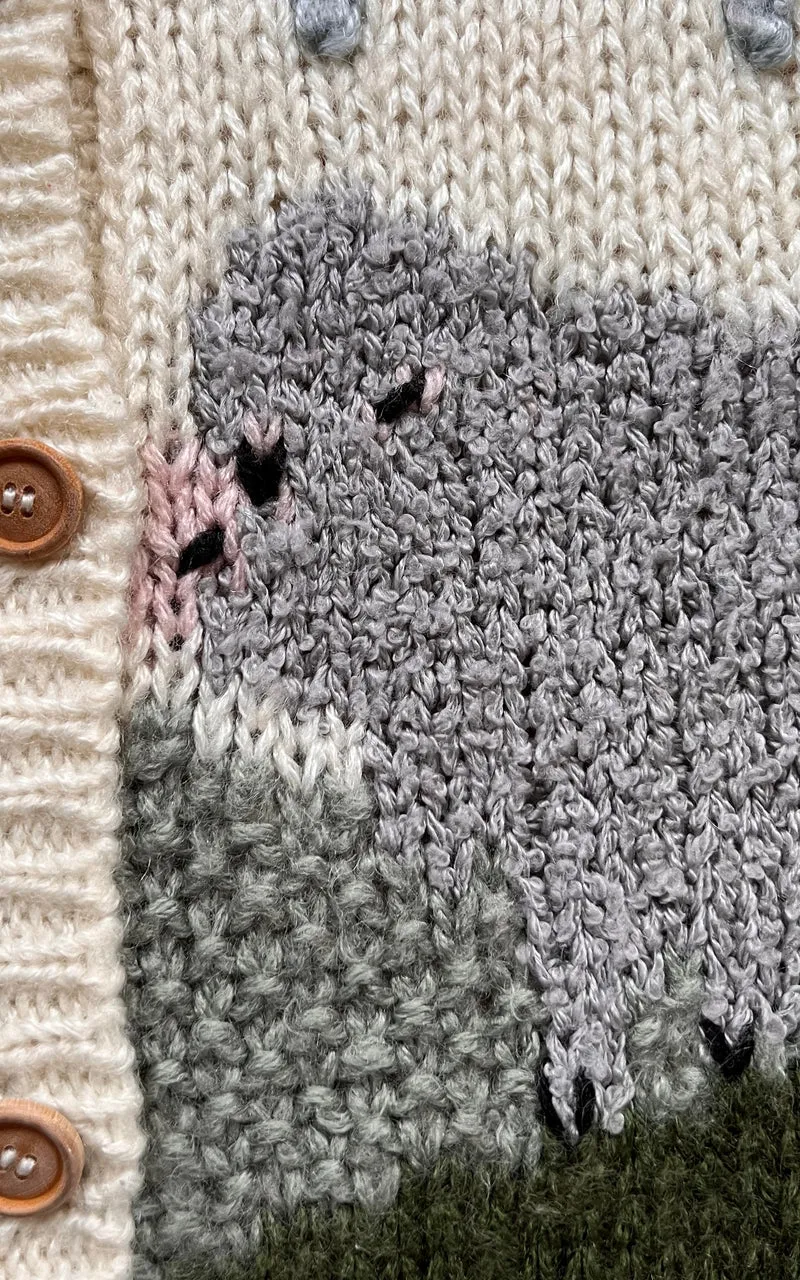 Vintage Handmade Sheep Cardigan