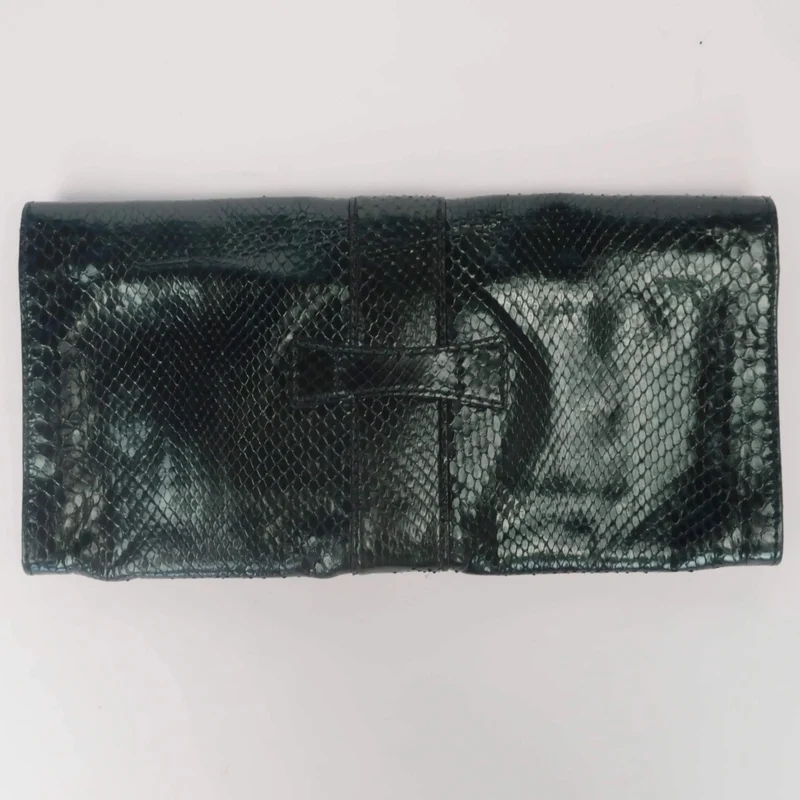 Gucci Stirrup Emerald Python Clutch