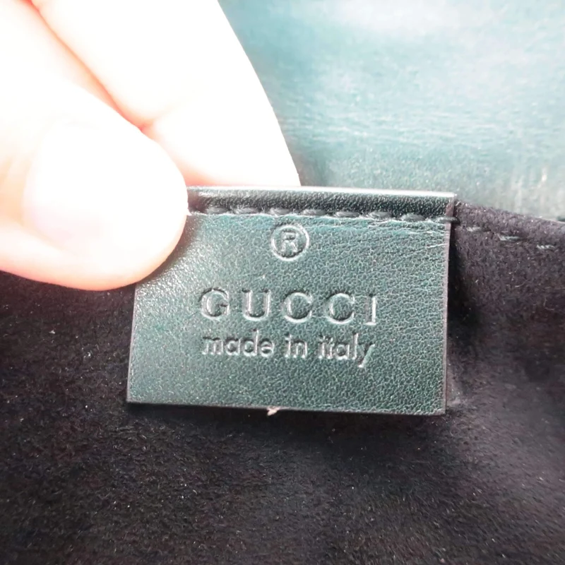 Gucci Stirrup Emerald Python Clutch