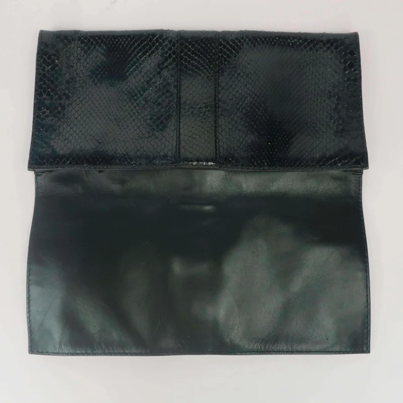 Gucci Stirrup Emerald Python Clutch