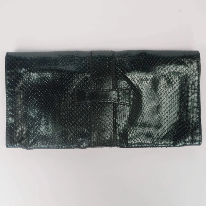 Gucci Stirrup Emerald Python Clutch