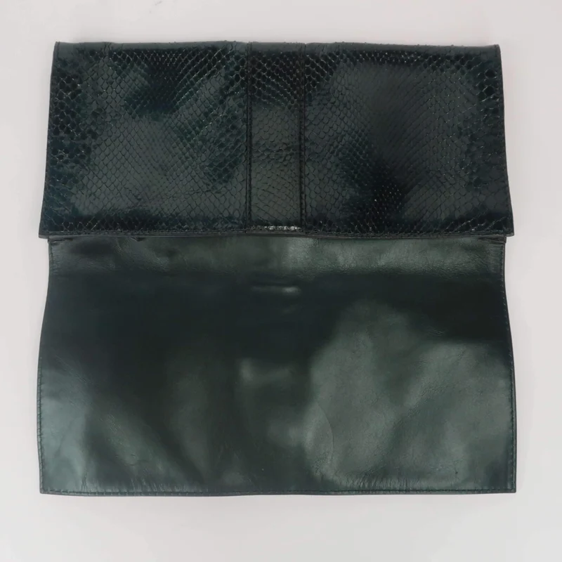 Gucci Stirrup Emerald Python Clutch
