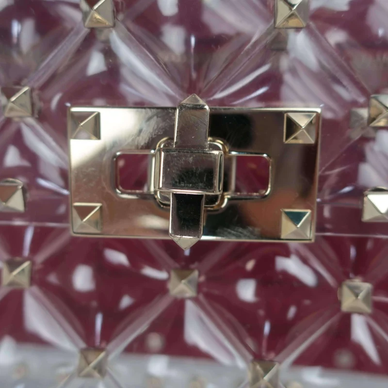 Valentino Rockstud Spike Plexi Medium Shoulder Bag