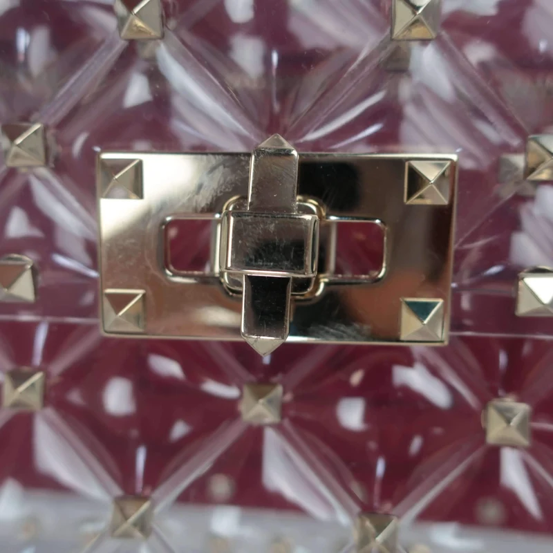 Valentino Rockstud Spike Plexi Medium Shoulder Bag