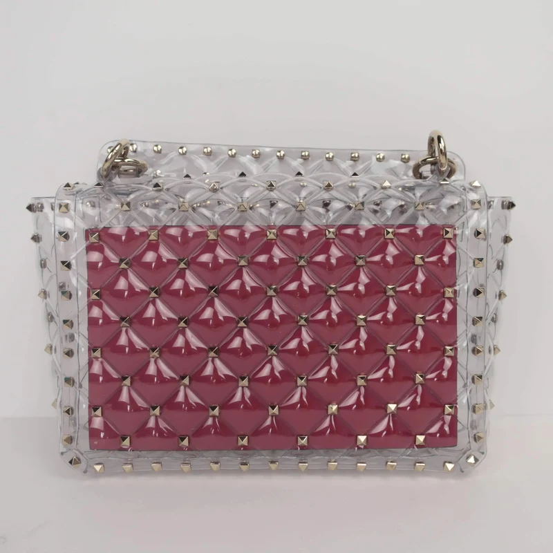 Valentino Rockstud Spike Plexi Medium Shoulder Bag