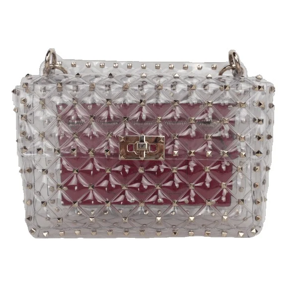 Valentino Rockstud Spike Plexi Medium Shoulder Bag