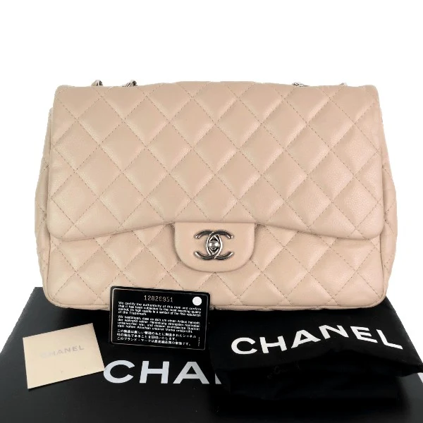 Chanel Single Flap Beige Caviar Jumbo bag
