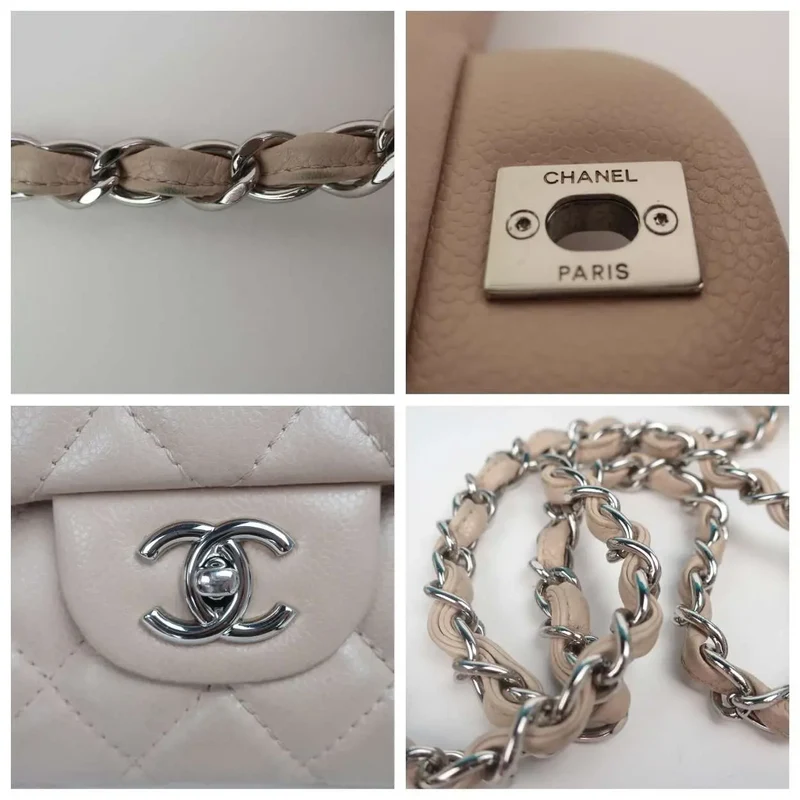 Chanel Single Flap Beige Caviar Jumbo bag