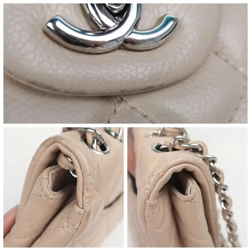 Chanel Single Flap Beige Caviar Jumbo bag