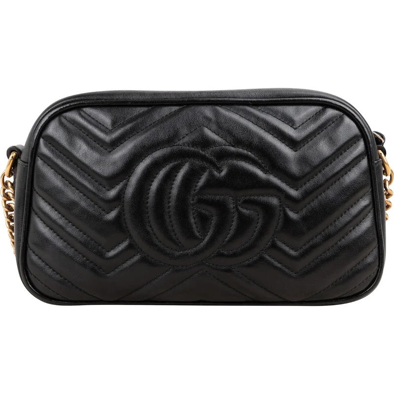 Gucci Chevron Matelassé Leather GG Marmont Medium Camera Crossbody Bag