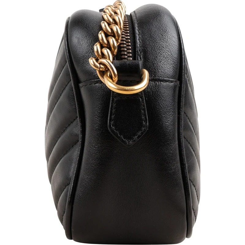 Gucci Chevron Matelassé Leather GG Marmont Medium Camera Crossbody Bag