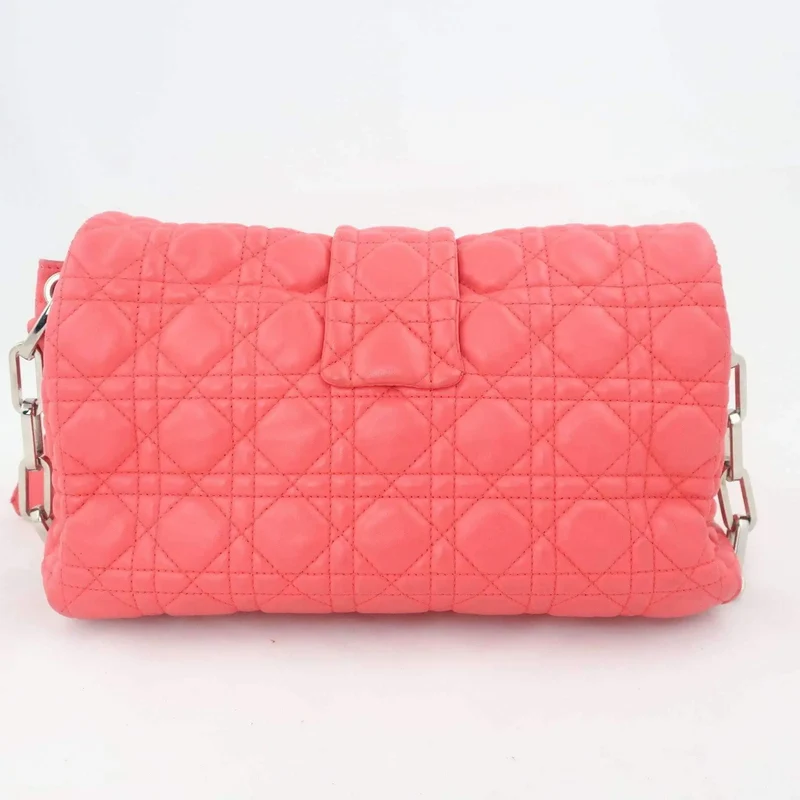 Dior Pink Cannage Quilted Lambskin Leather New Lock Flap Bag