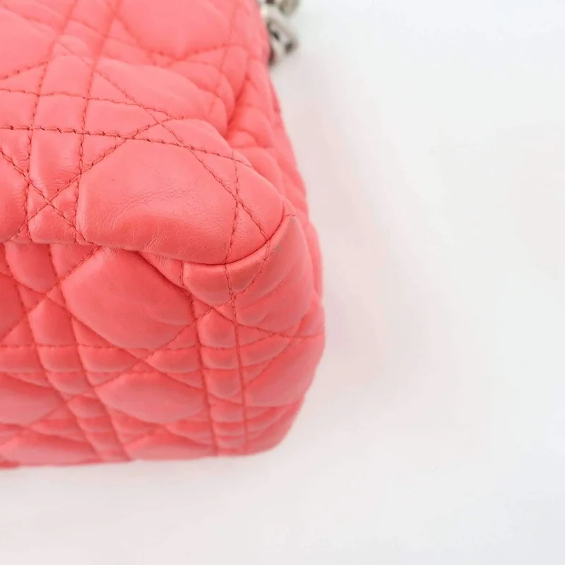 Dior Pink Cannage Quilted Lambskin Leather New Lock Flap Bag