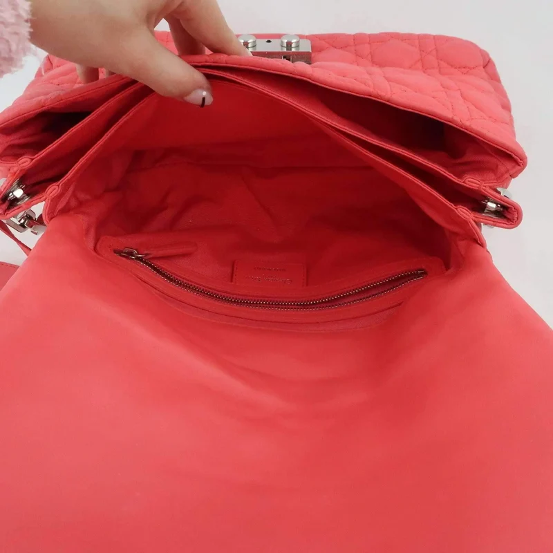 Dior Pink Cannage Quilted Lambskin Leather New Lock Flap Bag