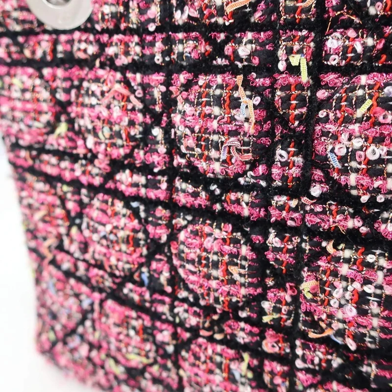 Dior Lady Dior Pink/Black/Fuchsia Tweed Bag Medium 2011 Bag