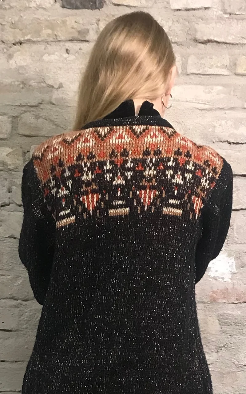 Vintage 70s Sparkle Long Cardigan