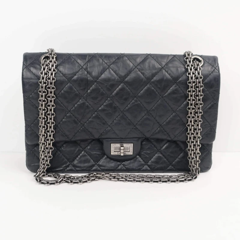 Chanel Reissue 2.55 Quilted Classic Lambskin Black Leather Bag