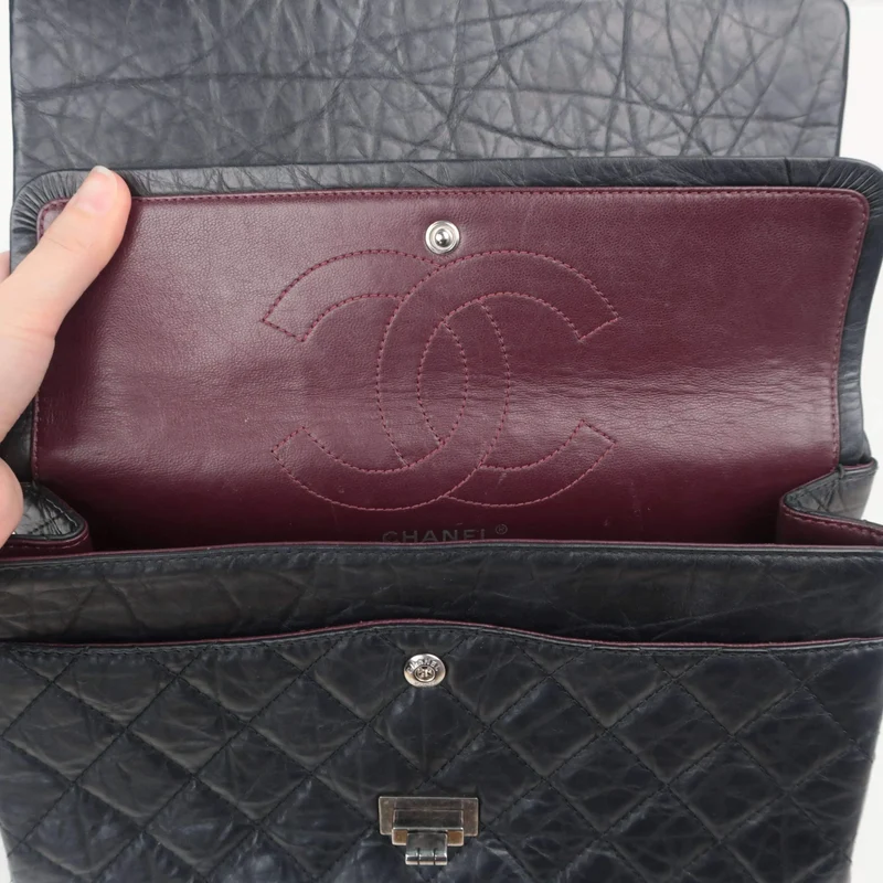 Chanel Reissue 2.55 Quilted Classic Lambskin Black Leather Bag
