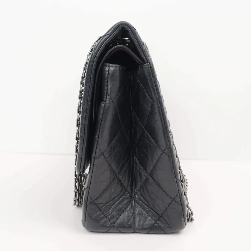 Chanel Reissue 2.55 Quilted Classic Lambskin Black Leather Bag