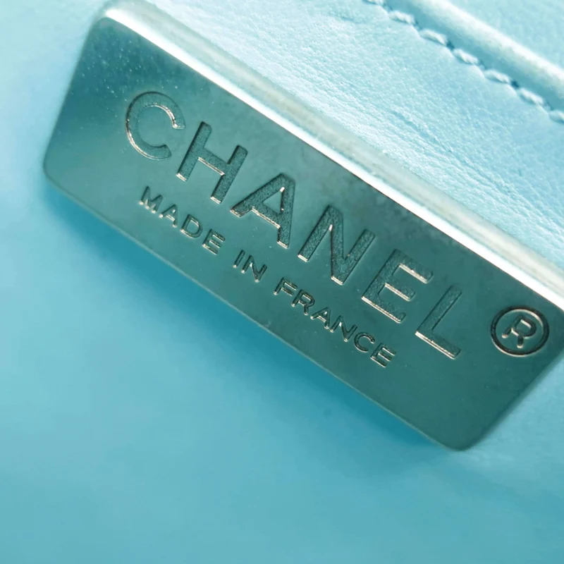 Chanel Blue Flap Jumbo Python Bag