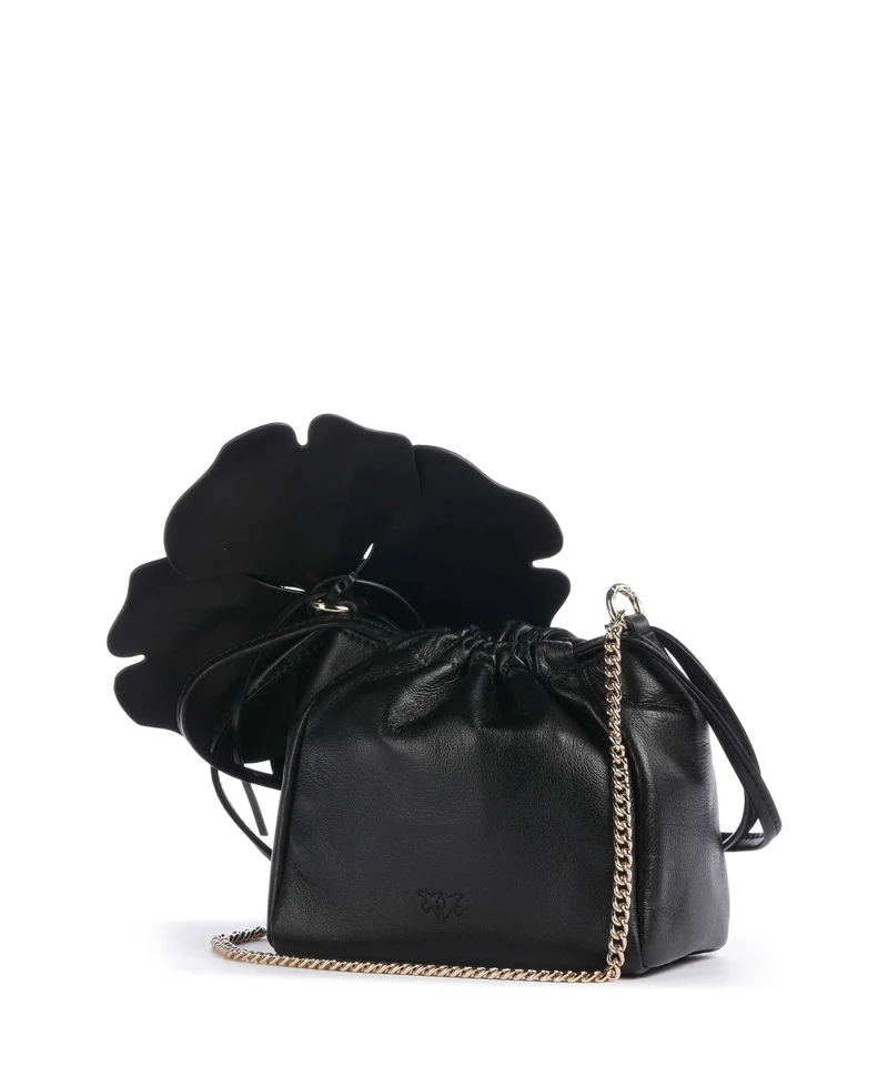 Pinko Flower Bucket Handtasche nero/limousine/oro