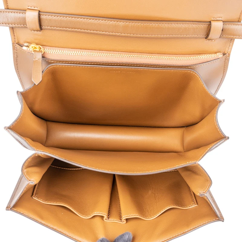 Celine Brown Calfskin Classic Box Medium Crossbody Bag