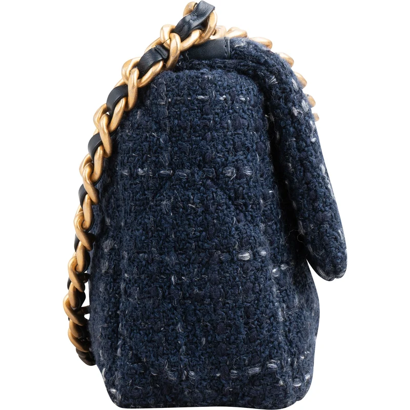 Chanel 19 Quilted Tweed Medium Single Flap Crossbody Bag