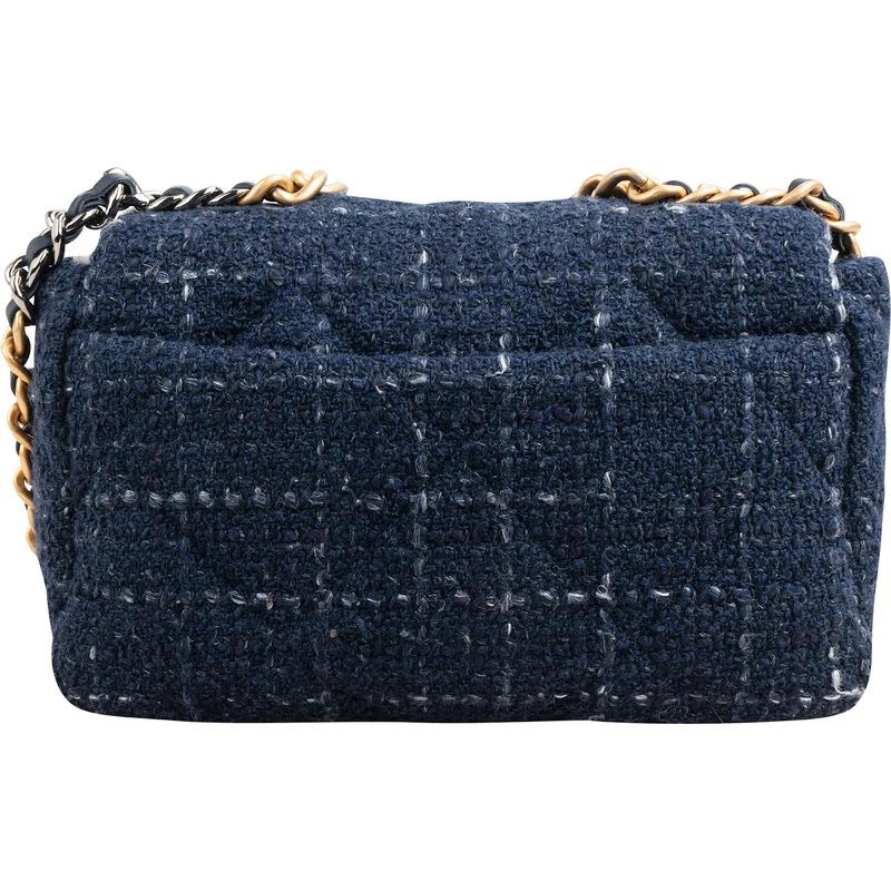 Chanel 19 Quilted Tweed Medium Single Flap Crossbody Bag