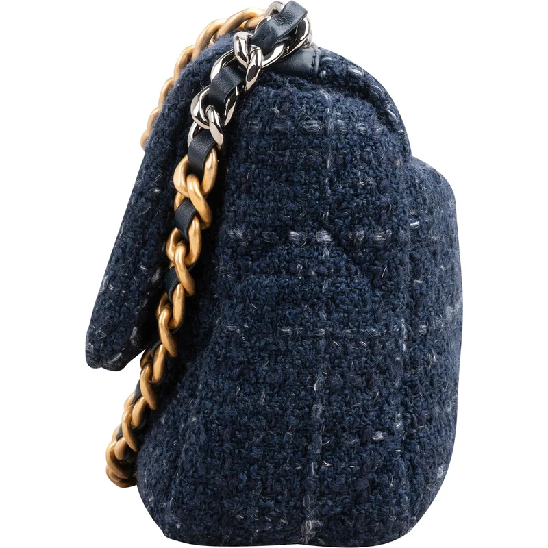 Chanel 19 Quilted Tweed Medium Single Flap Crossbody Bag