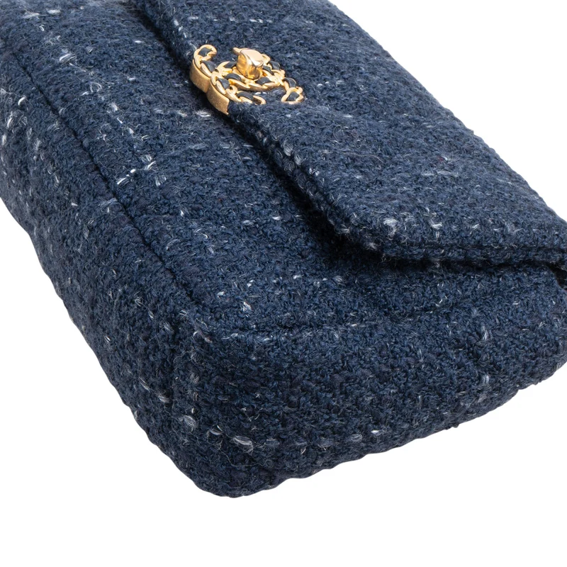 Chanel 19 Quilted Tweed Medium Single Flap Crossbody Bag
