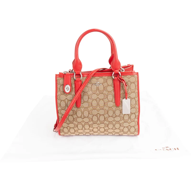 Coach Monogram Signature Canvas Turnlock Tote 26 Handbag