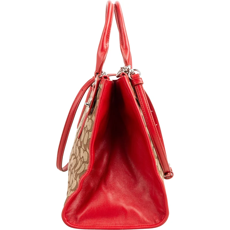 Coach Monogram Signature Canvas Turnlock Tote 26 Handbag