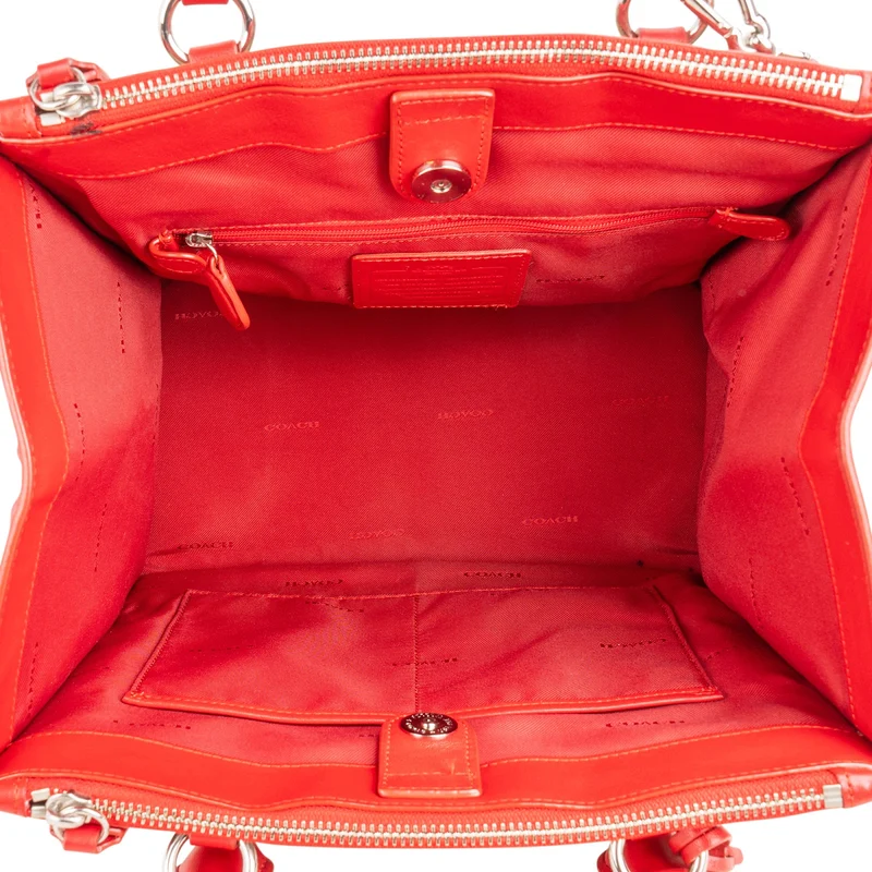 Coach Monogram Signature Canvas Turnlock Tote 26 Handbag