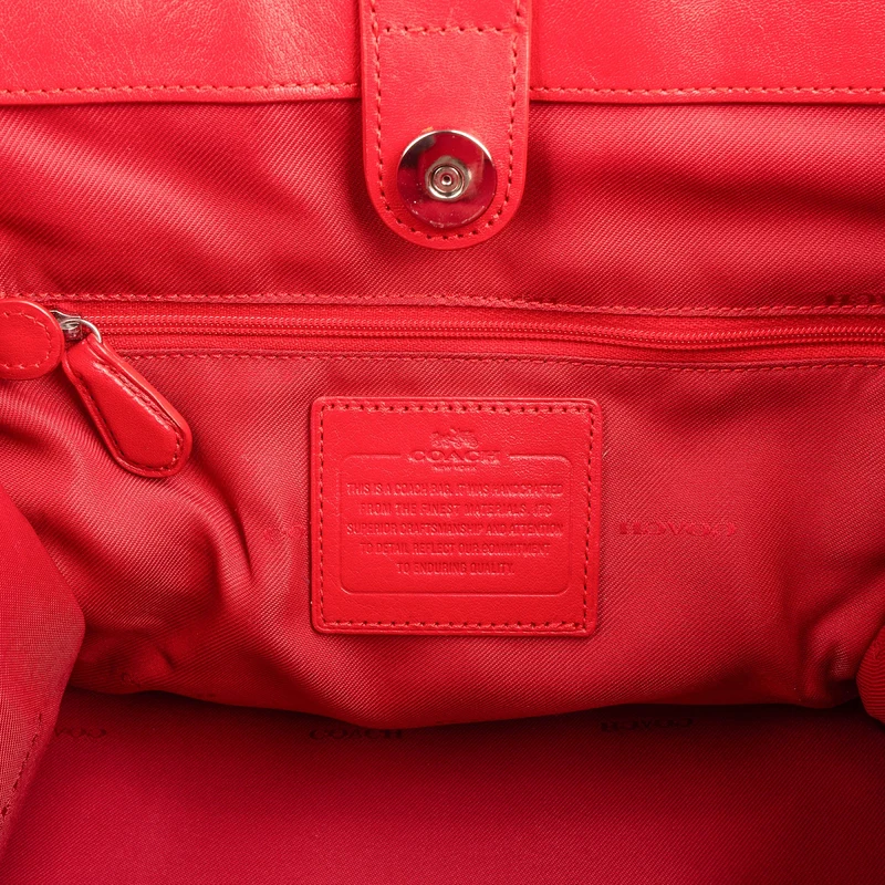 Coach Monogram Signature Canvas Turnlock Tote 26 Handbag
